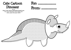 Cute cartoon dinosaurs colouring pages