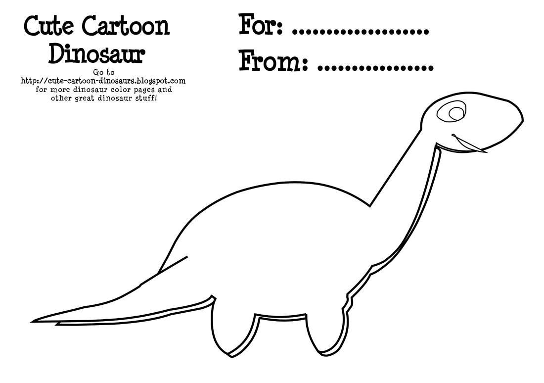 Cute Cartoon Dinosaur Coloring Page Diplodocus - Cute Cartoon Dinosaurs