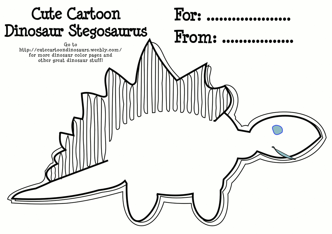 Cute Cartoon Dinosaur Coloring Page Stegosaurus - Cute Cartoon Dinosaurs