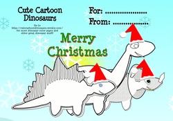 Merry Christmas Dinosaurs Coloring Plate
